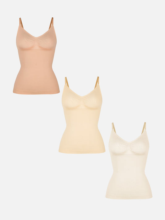 Willluxe 3-Pack Bust Support and Waist Control Shape Tank Top Bundle
