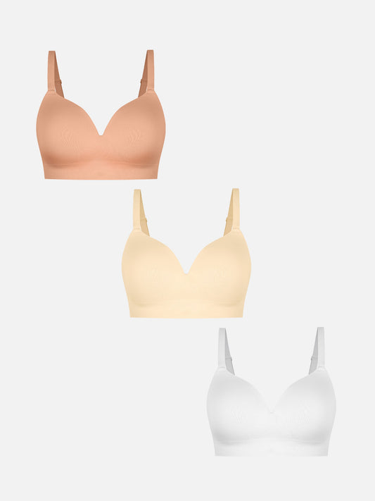 Willluxe Wireless Push-Up Seamless Full Coverage Bra Bundle