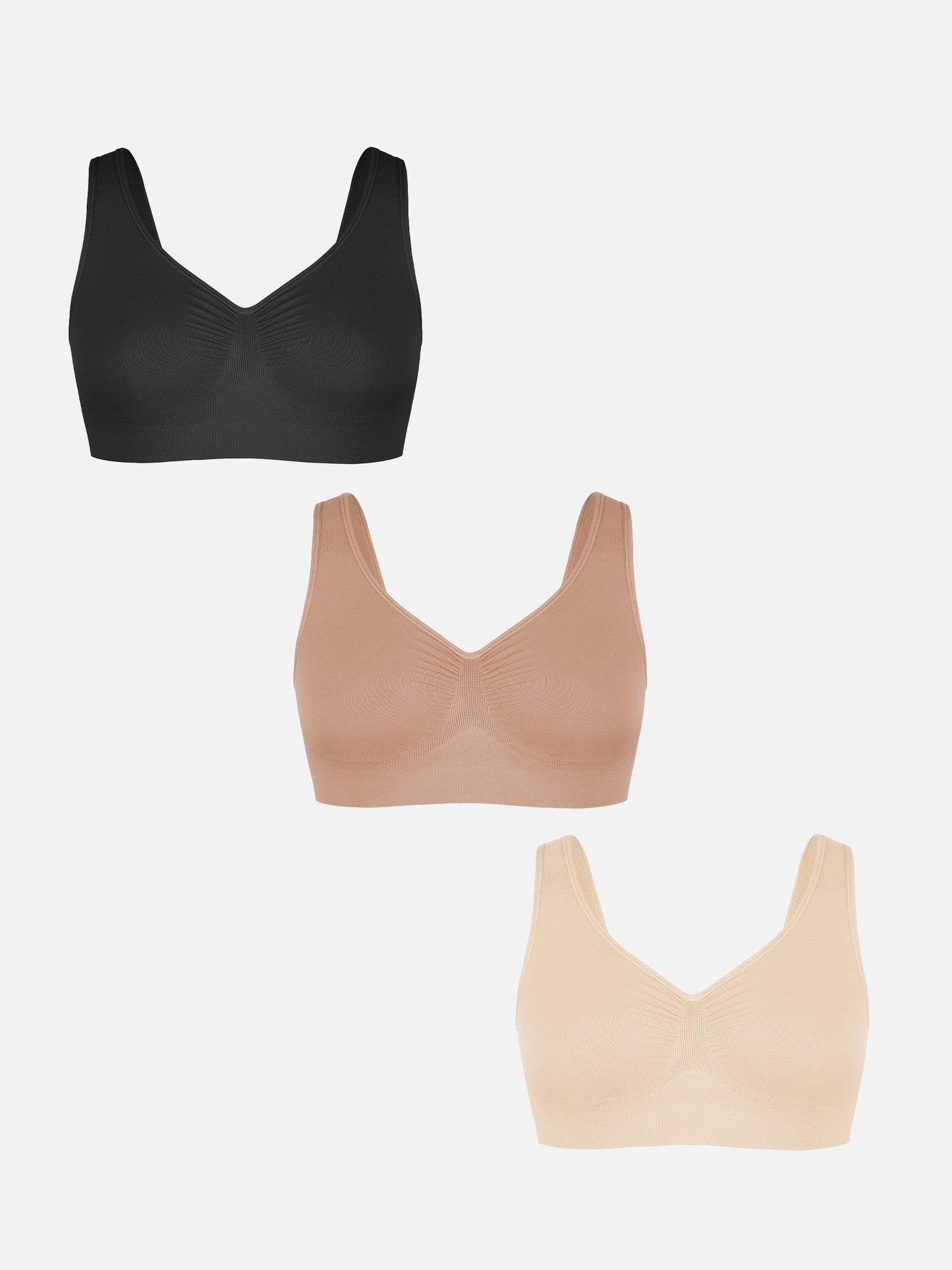 Willluxe No Underwire Wide Straps Everyday Bra Bundle
