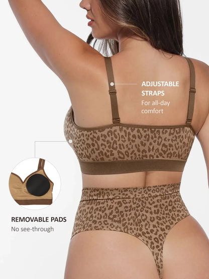 Willluxe Leopard Print Wireless Push-Up Bra