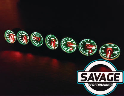 60mm Savage Boost Gauge PSI 7 Colours *Savage Performance*