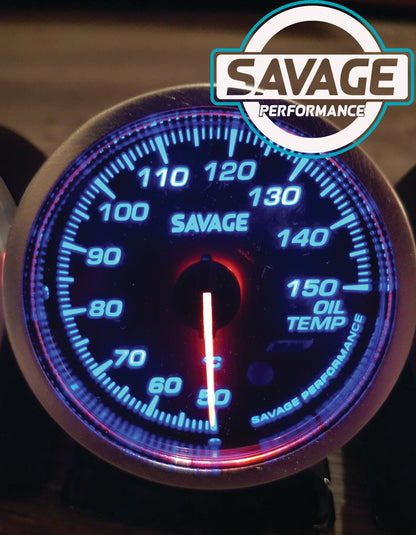 60mm Savage Oil Temperature Gauge 7 Colours *Savage Performance*