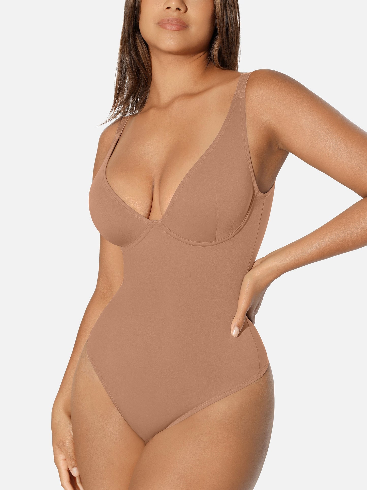 Willluxe V Neck Tummy Control Shaping Bodysuit