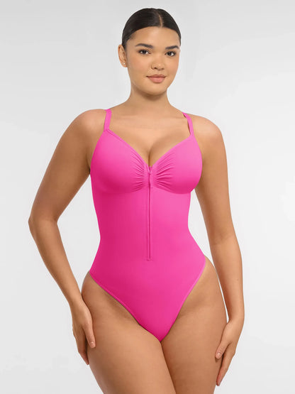 Willluxe  Seamless Shaping Tummy Control Zipper Bodysuit