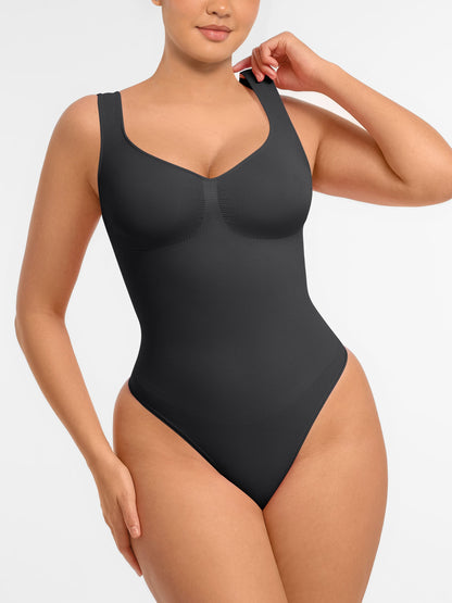 Willluxe Tummy Control Seamless Wide Strap Bodysuit