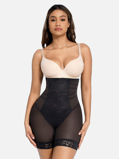 Willluxe Patterned Lace Breathable Shapewear Shorts
