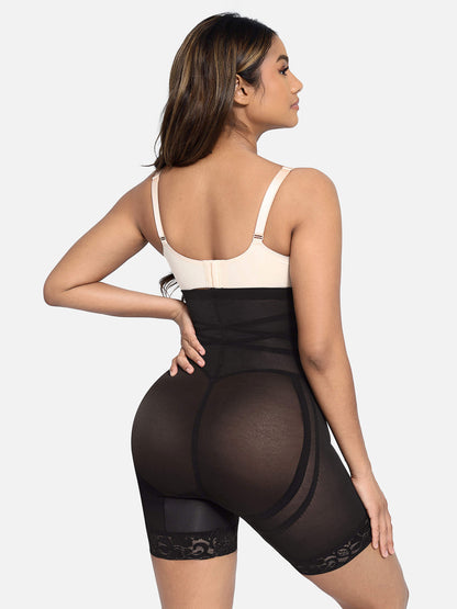 Willluxe Patterned Lace Breathable Shapewear Shorts