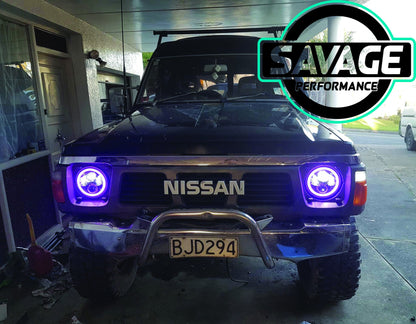 7 Inch RAINBOW HALO Round LED Headlights *Savage Performance*