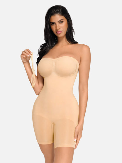 Willluxe Seamless Strapless Bodysuit with Removable Straps