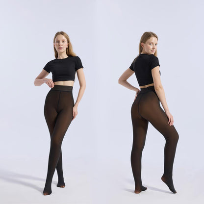 Fake Translucent Warm Pantyhose Leggings Sheer Thick Tights