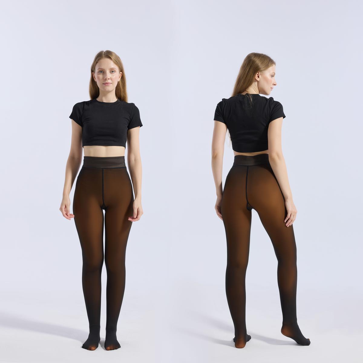 Fake Translucent Warm Pantyhose Leggings Sheer Thick Tights