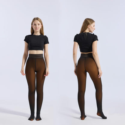 Fake Translucent Warm Pantyhose Leggings Sheer Thick Tights