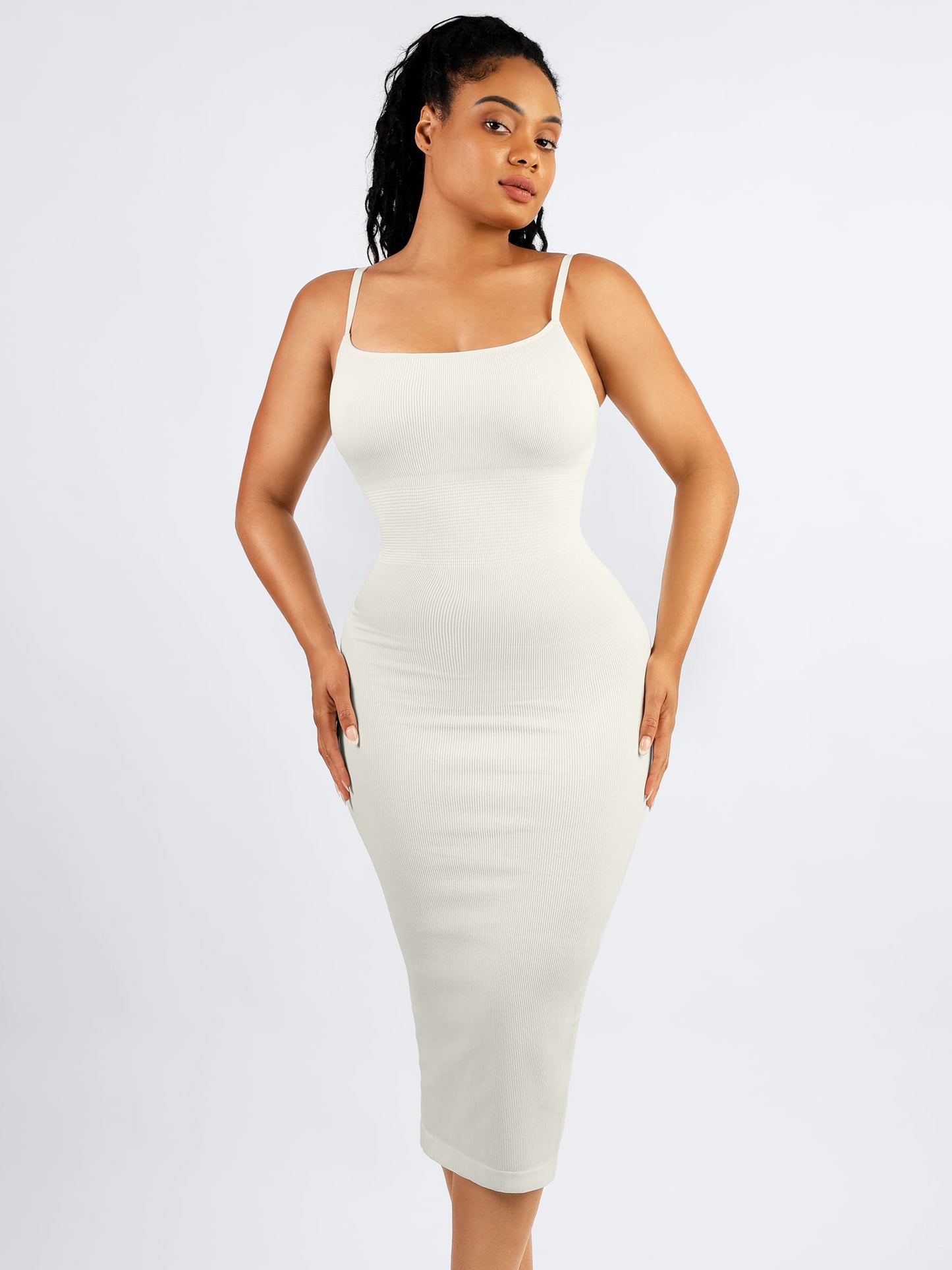 Willluxe Seamless Shaping Slip Dress with Built-In Bra and Adjustable Straps