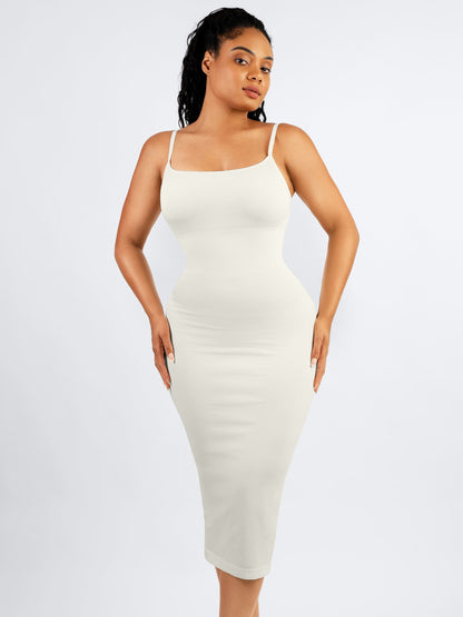 Willluxe Seamless Shaping Slip Dress with Built-In Bra and Adjustable Straps