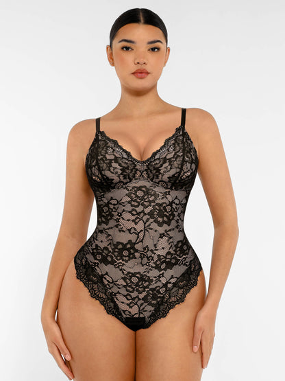Willluxe Lace V Neck Full Bodysuit Underwear