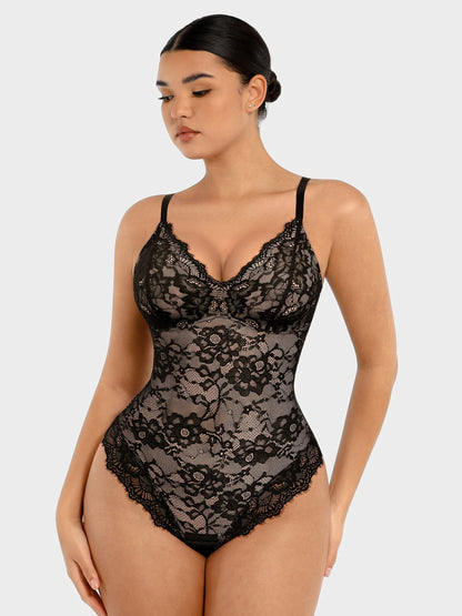 Willluxe Lace V Neck Full Bodysuit Underwear [BOGO]