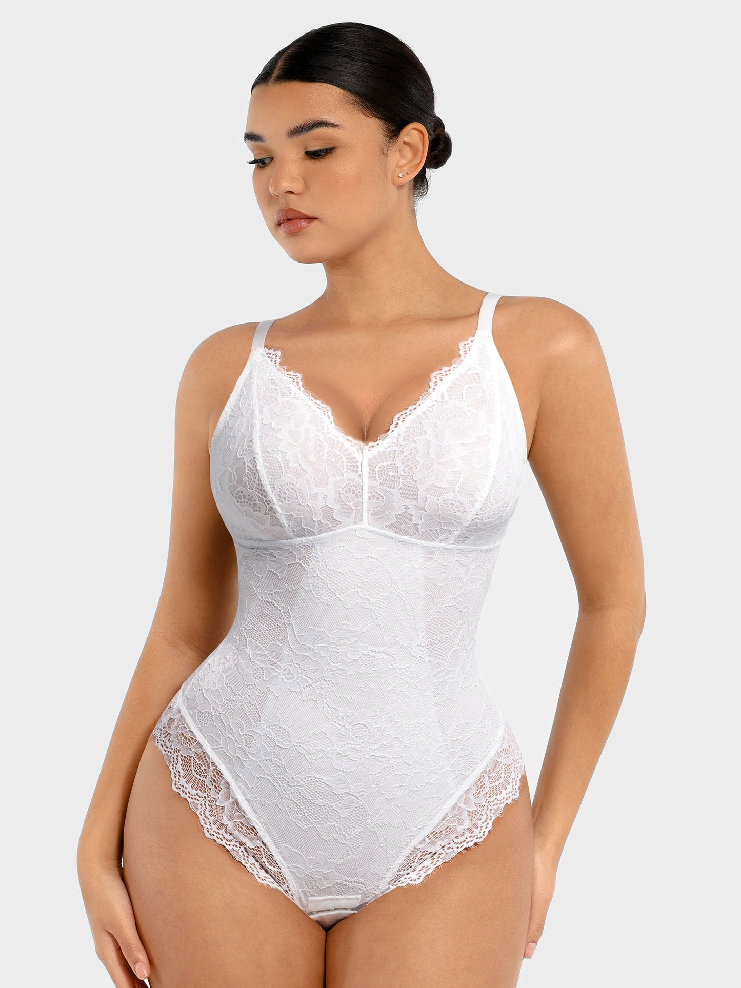 Willluxe Lace V Neck Full Bodysuit Underwear