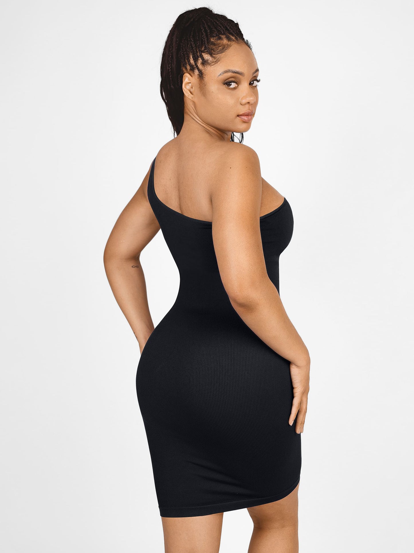 Willluxe One-Shoulder Shaper Dress with Built-In Bra