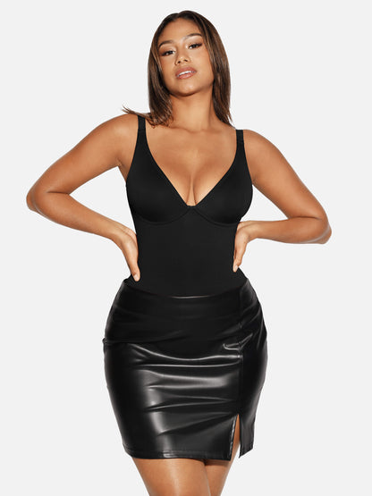 Willluxe V Neck Tummy Control Shaping Bodysuit