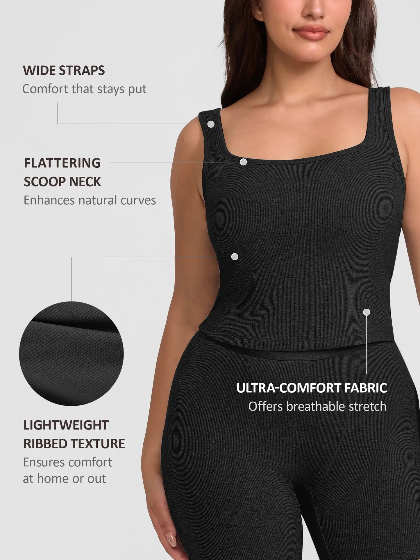 Willluxe Breathable Ribbed Sleeveless Tank Top