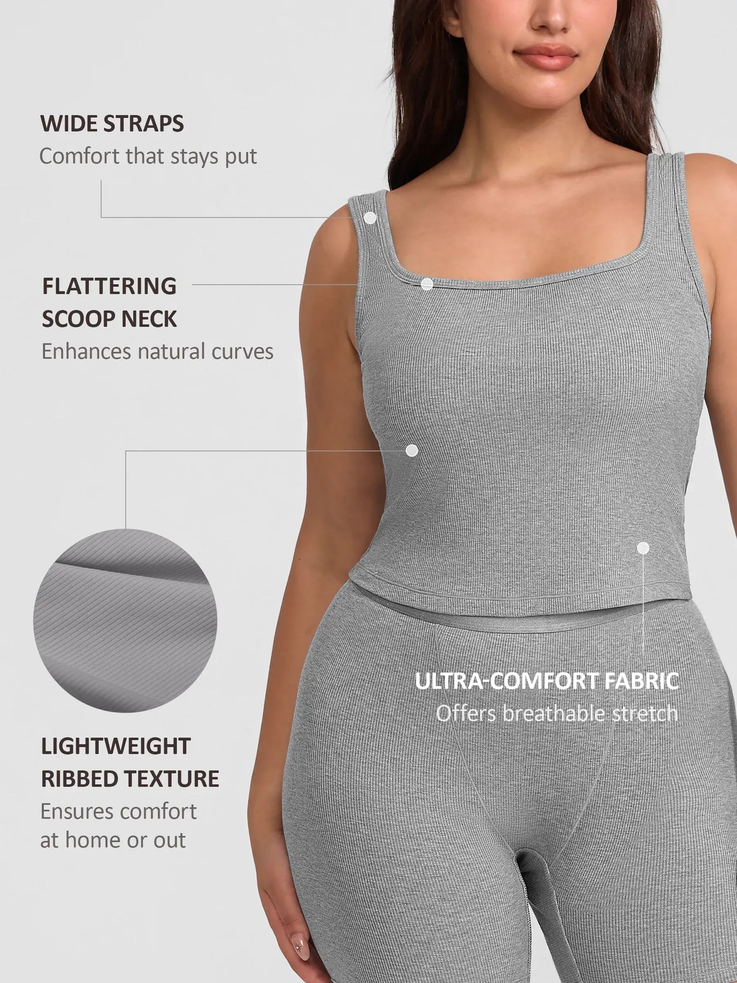 Willluxe Breathable Ribbed Sleeveless Tank Top