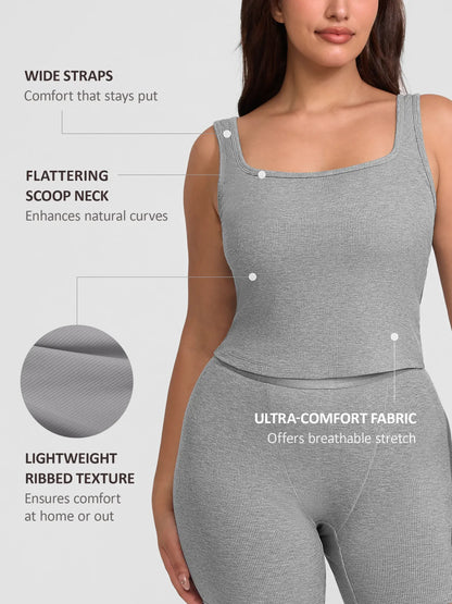 Willluxe Breathable Ribbed Sleeveless Tank Top