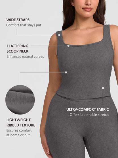 Willluxe Breathable Ribbed Sleeveless Tank Top