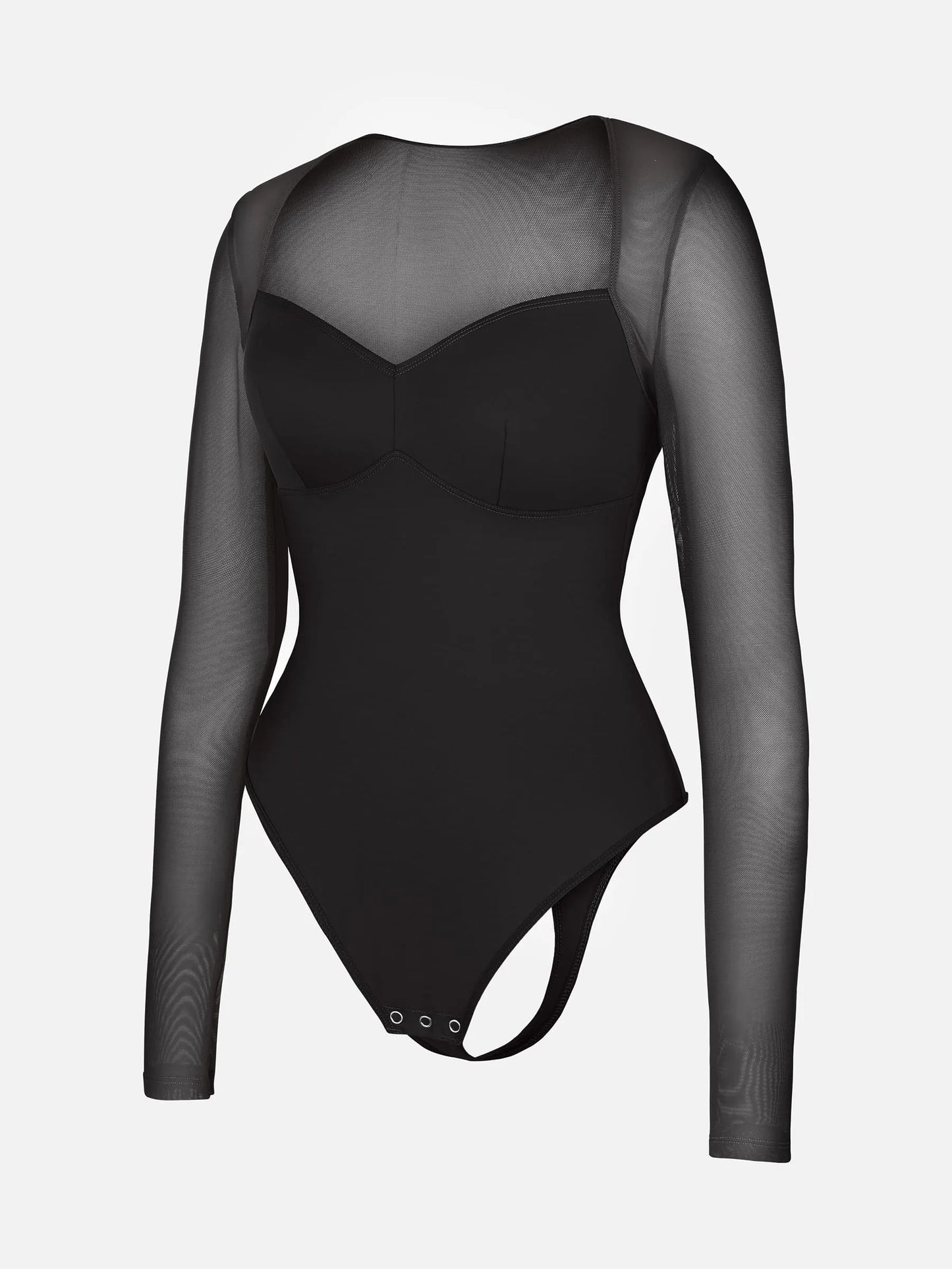Willluxe Mesh Panel V-Neck Bodysuit