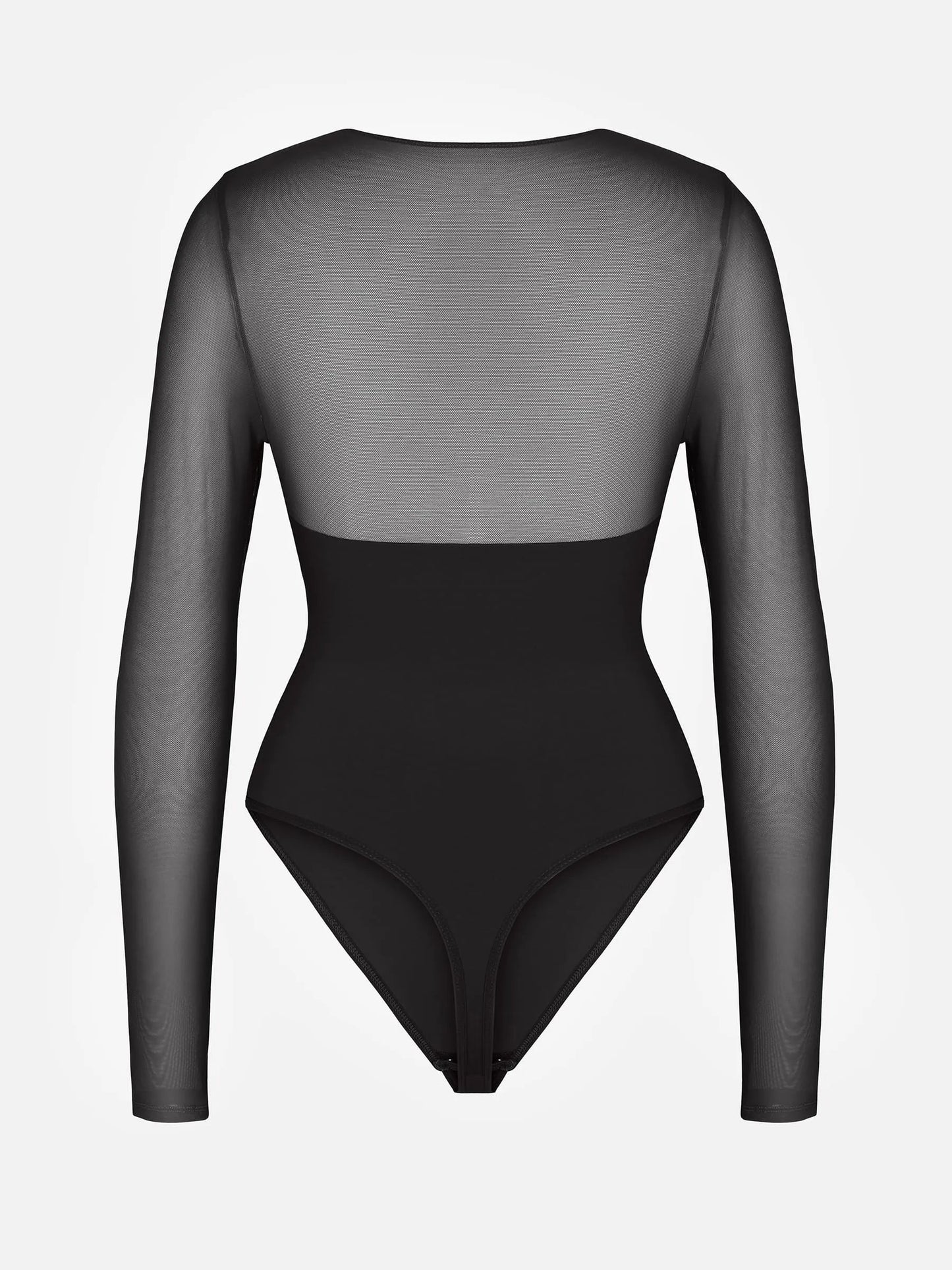Willluxe Mesh Panel V-Neck Bodysuit