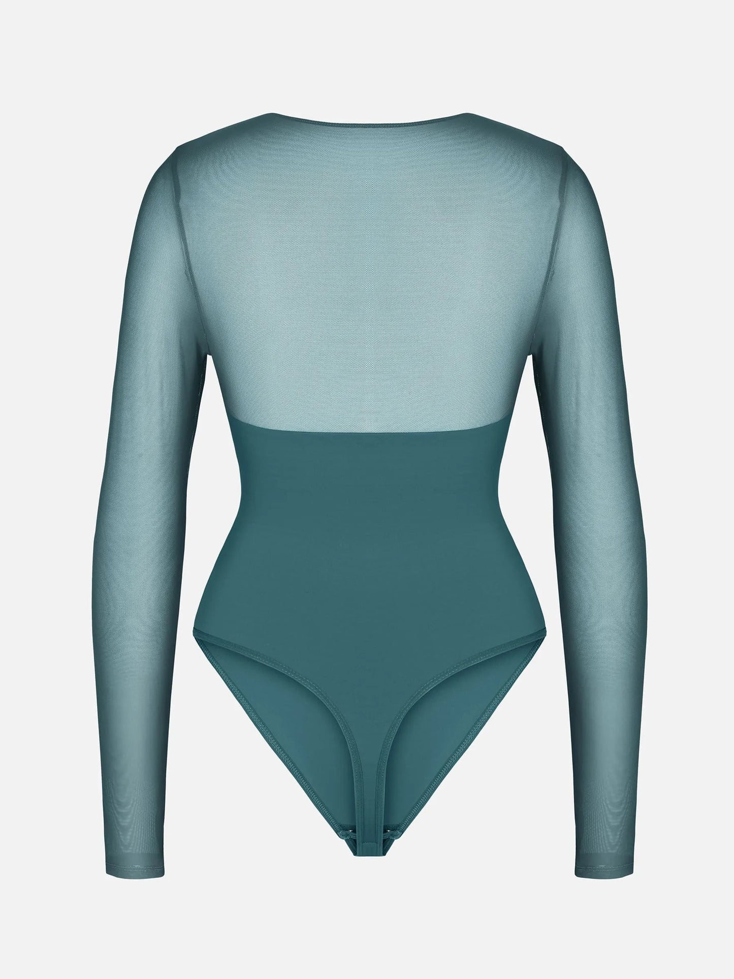 Willluxe Mesh Panel V-Neck Bodysuit