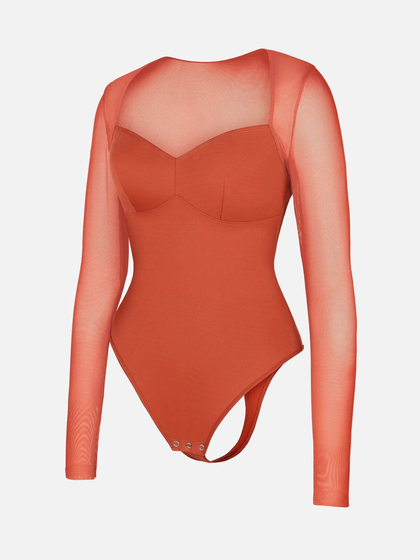 Willluxe Mesh Panel V-Neck Bodysuit