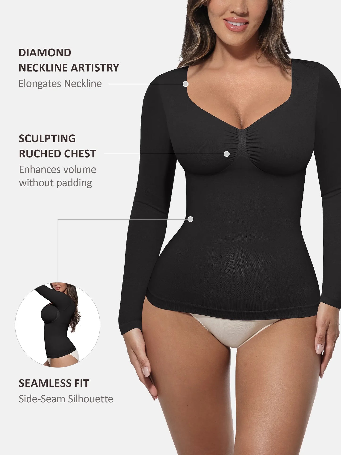 Willluxe Seamless Long-Sleeve Everyday Shaper Top
