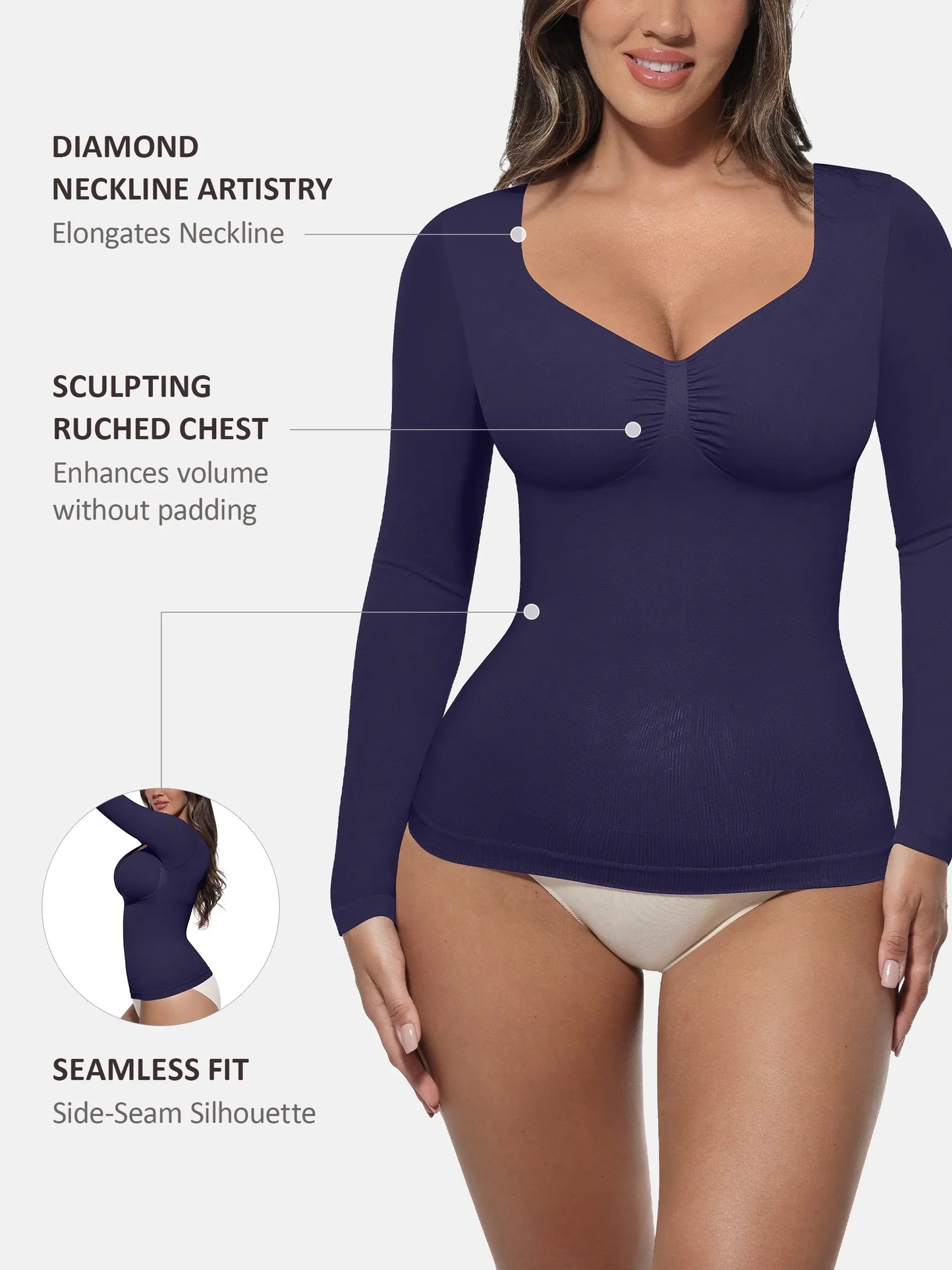 Willluxe Seamless Long-Sleeve Everyday Shaper Top