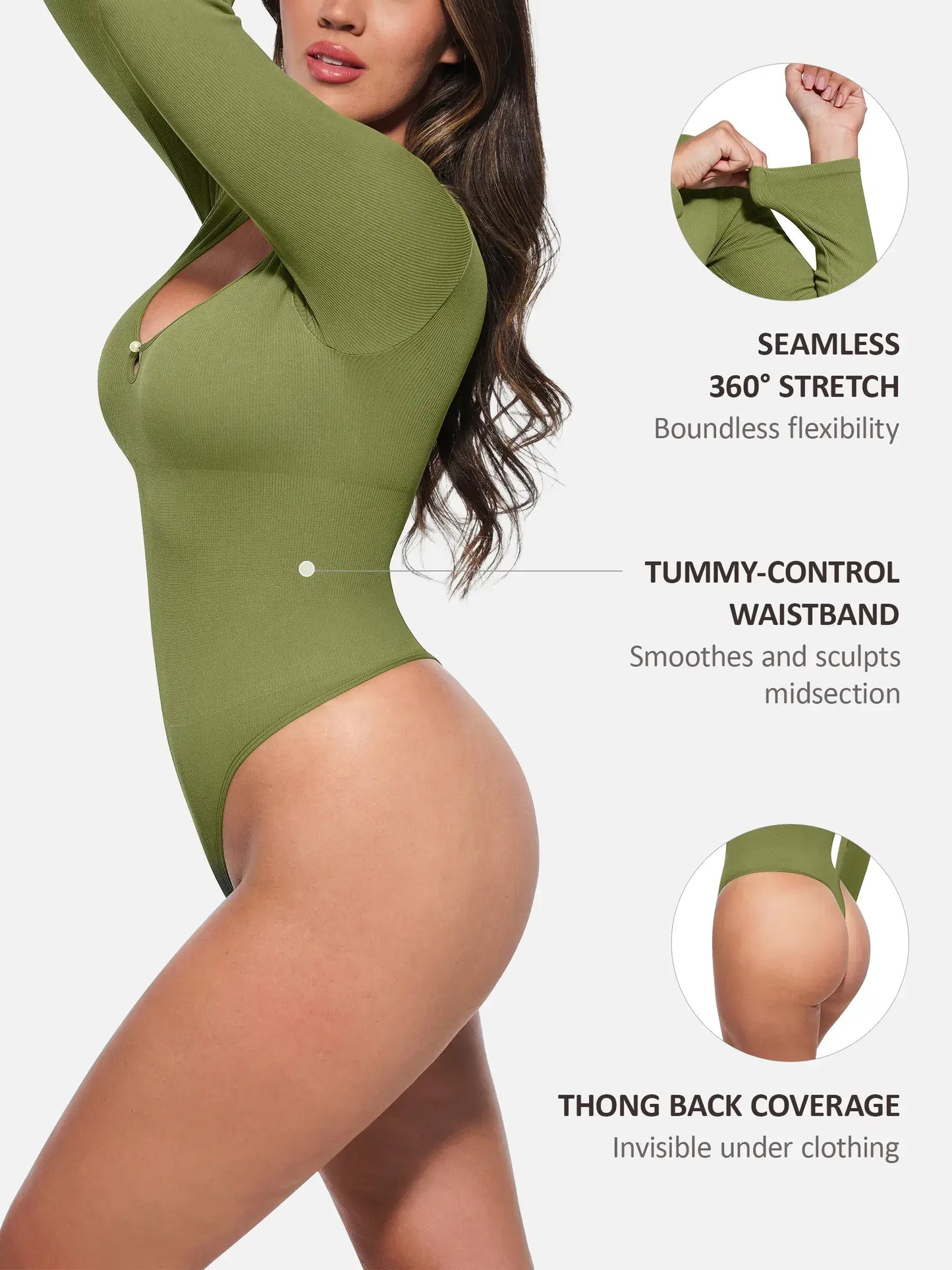 Willluxe Seamless Ribbed Bodysuit