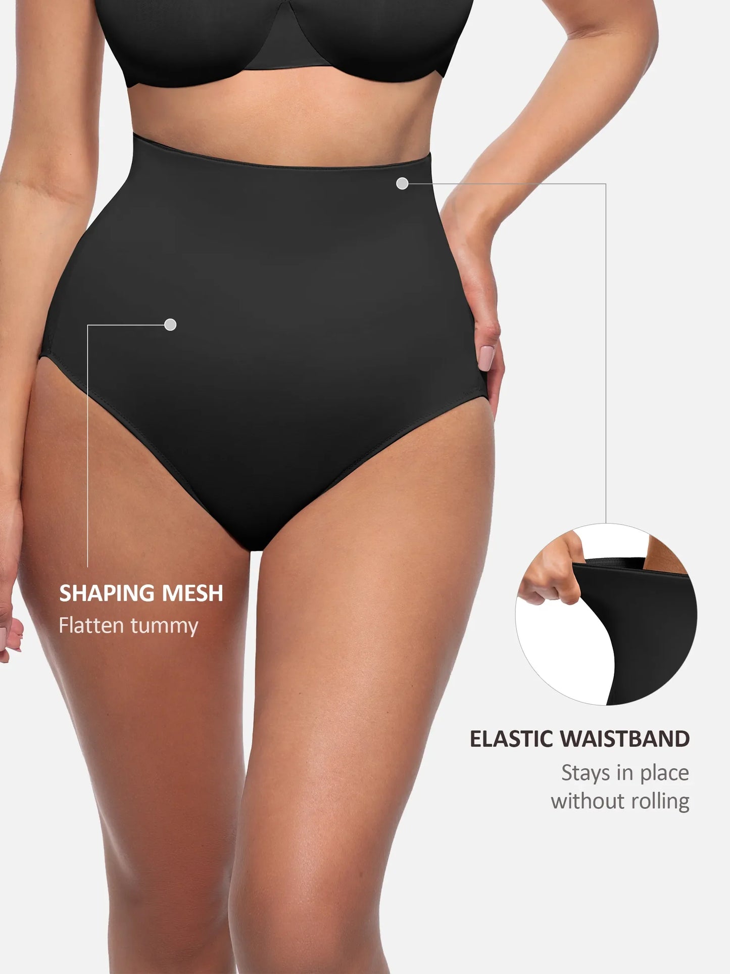Willluxe Built-in Elastic Mid-Waist Shaping Panties