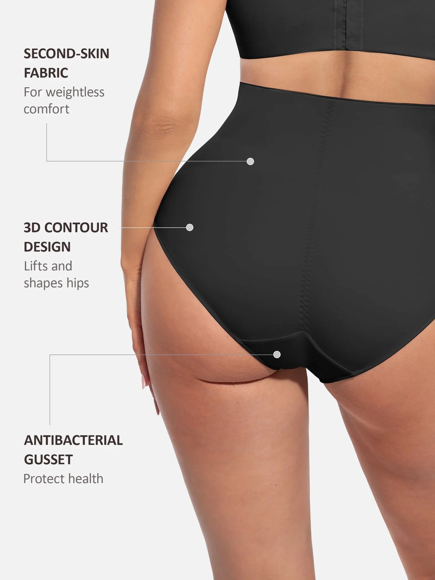 Willluxe Built-in Elastic Mid-Waist Shaping Panties