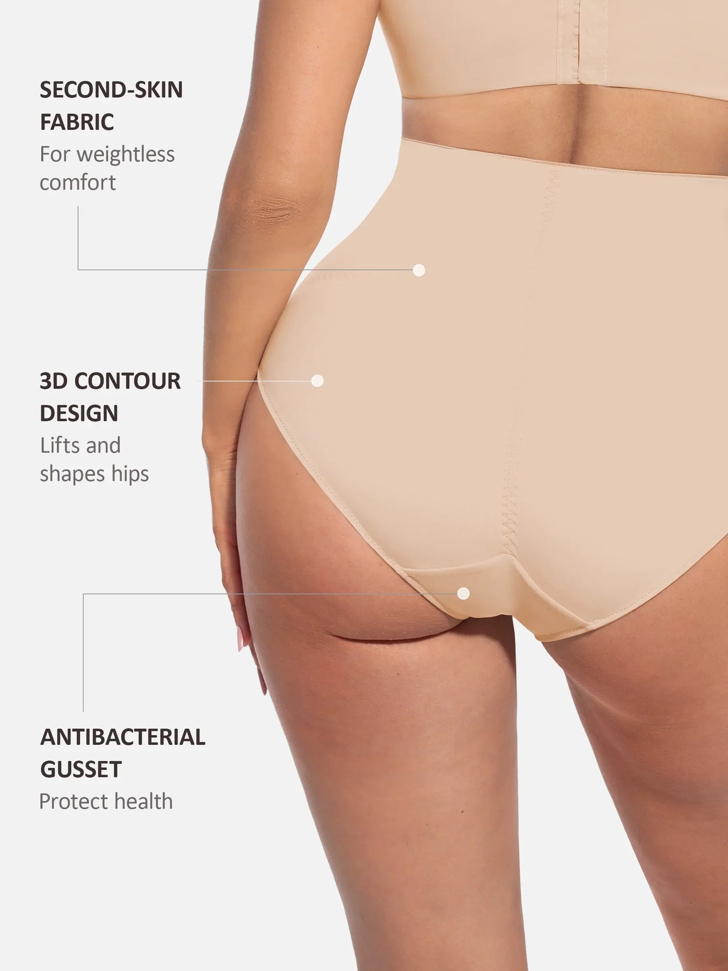 Willluxe Built-in Elastic Mid-Waist Shaping Panties