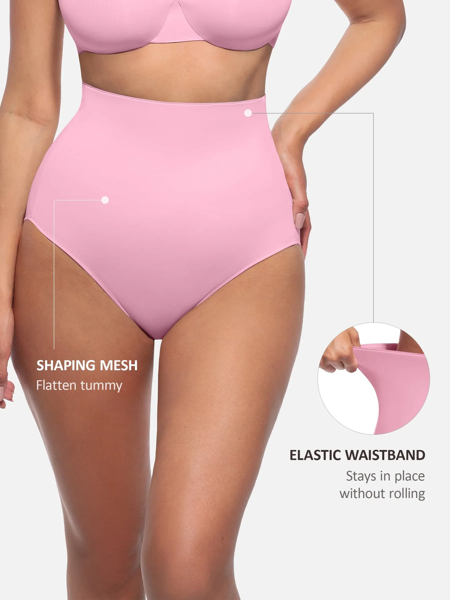 Willluxe Built-in Elastic Mid-Waist Shaping Panties