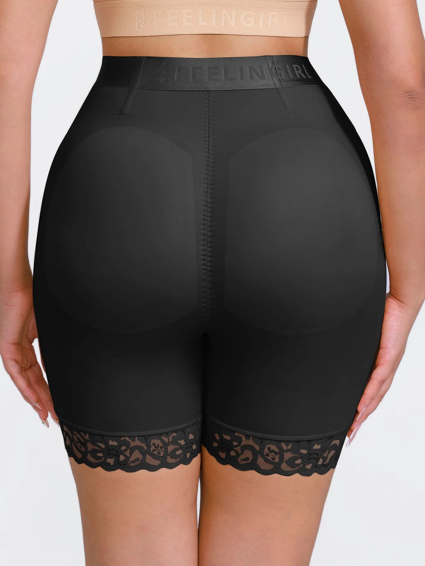 Willluxe Front-Zip Mid-Waist Shapewear Shorts