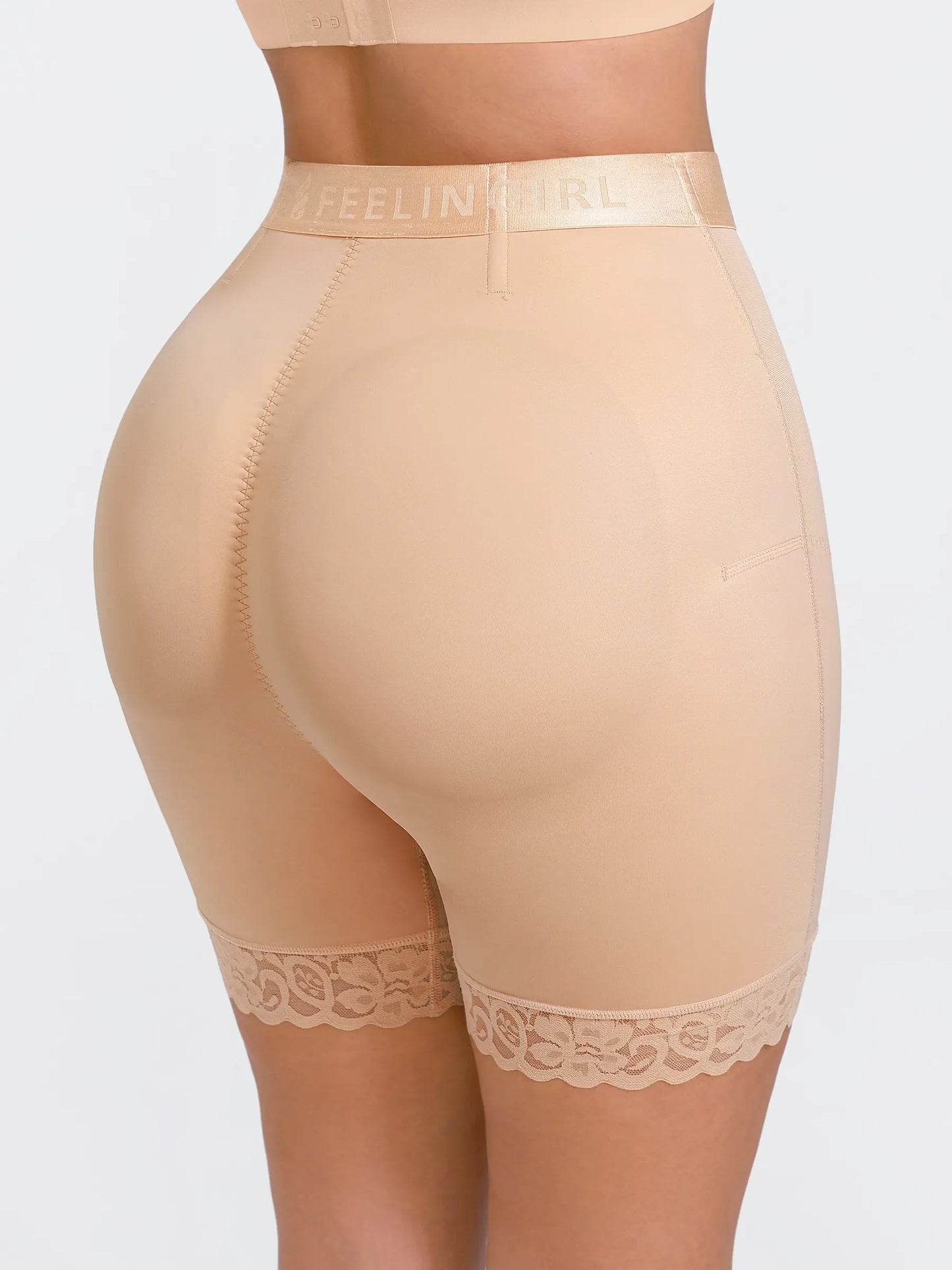 Willluxe Front-Zip Mid-Waist Shapewear Shorts