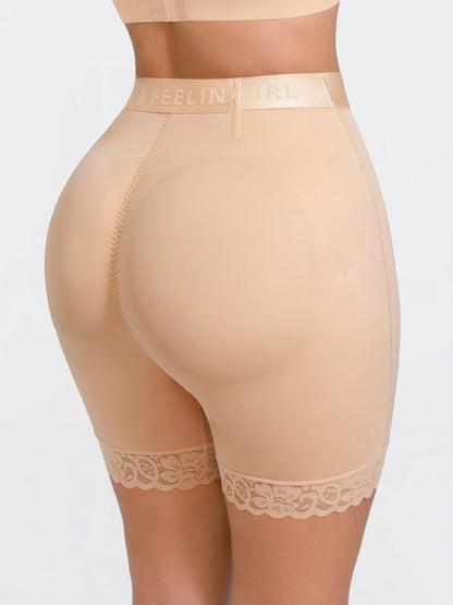 Willluxe Front-Zip Mid-Waist Shapewear Shorts