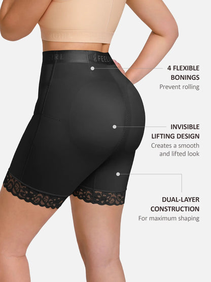 Willluxe Front-Zip Mid-Waist Shapewear Shorts