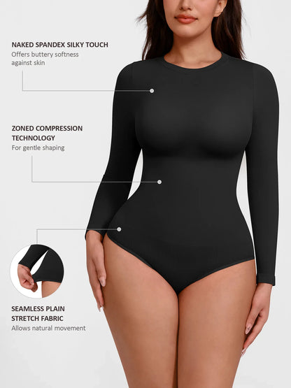 Willluxe Seamless Crew Neck Short Sleeve Bodysuit
