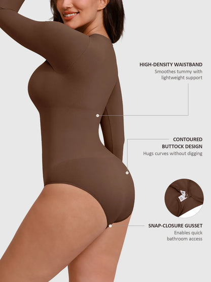 Willluxe Seamless Crew Neck Short Sleeve Bodysuit