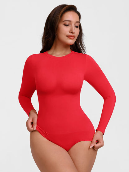 Willluxe Seamless Crew Neck Short Sleeve Bodysuit