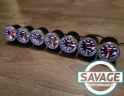 60mm Savage AFR Wideband (Air Fuel Ratio) Gauge 7 Colours *Savage Performance*