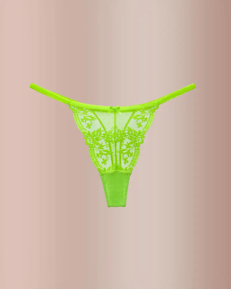 Willluxe® BlossomLace – French Embroidered Sheer Lace Thong