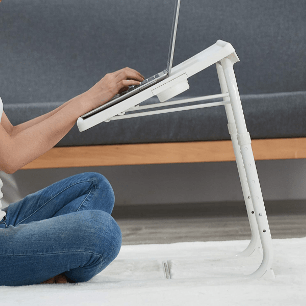 BR Home Adjustable Metal Sofa Folding Tray