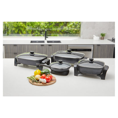 Westinghouse 38cm 2400W Non-Stick Electric Skillet Fry Pan with Glass Lid (Black)