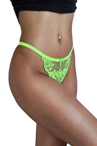 Willluxe® BlossomLace – French Embroidered Sheer Lace Thong